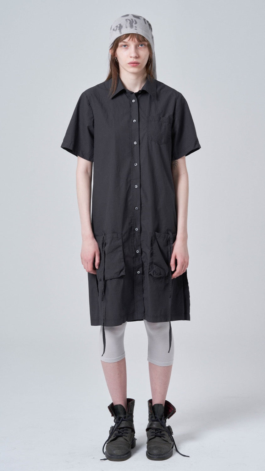 Pocket long shirt_charcoal