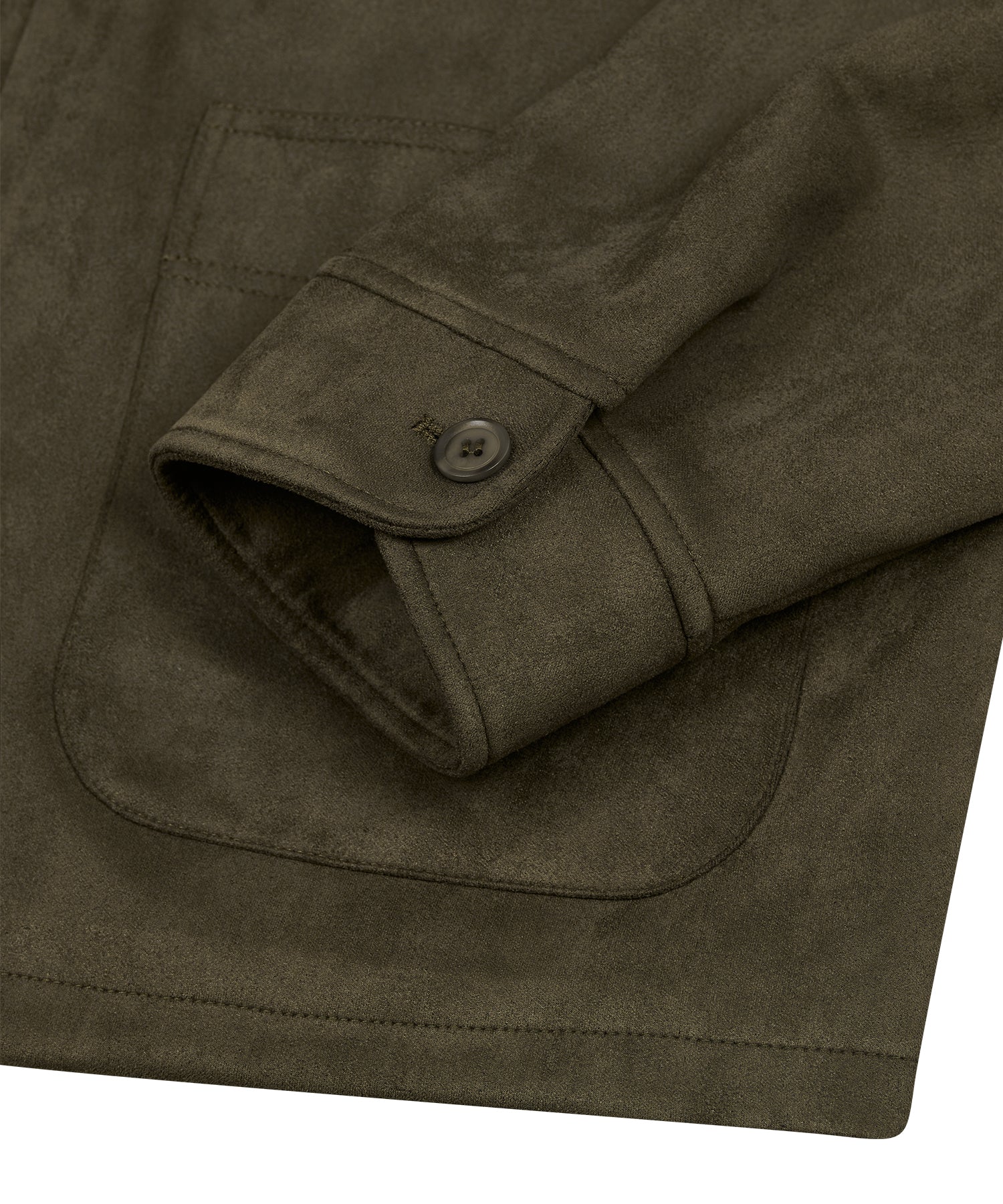 87-STAN033 [Vegan Suede] Bold Waistich Suede Jacket Khaki