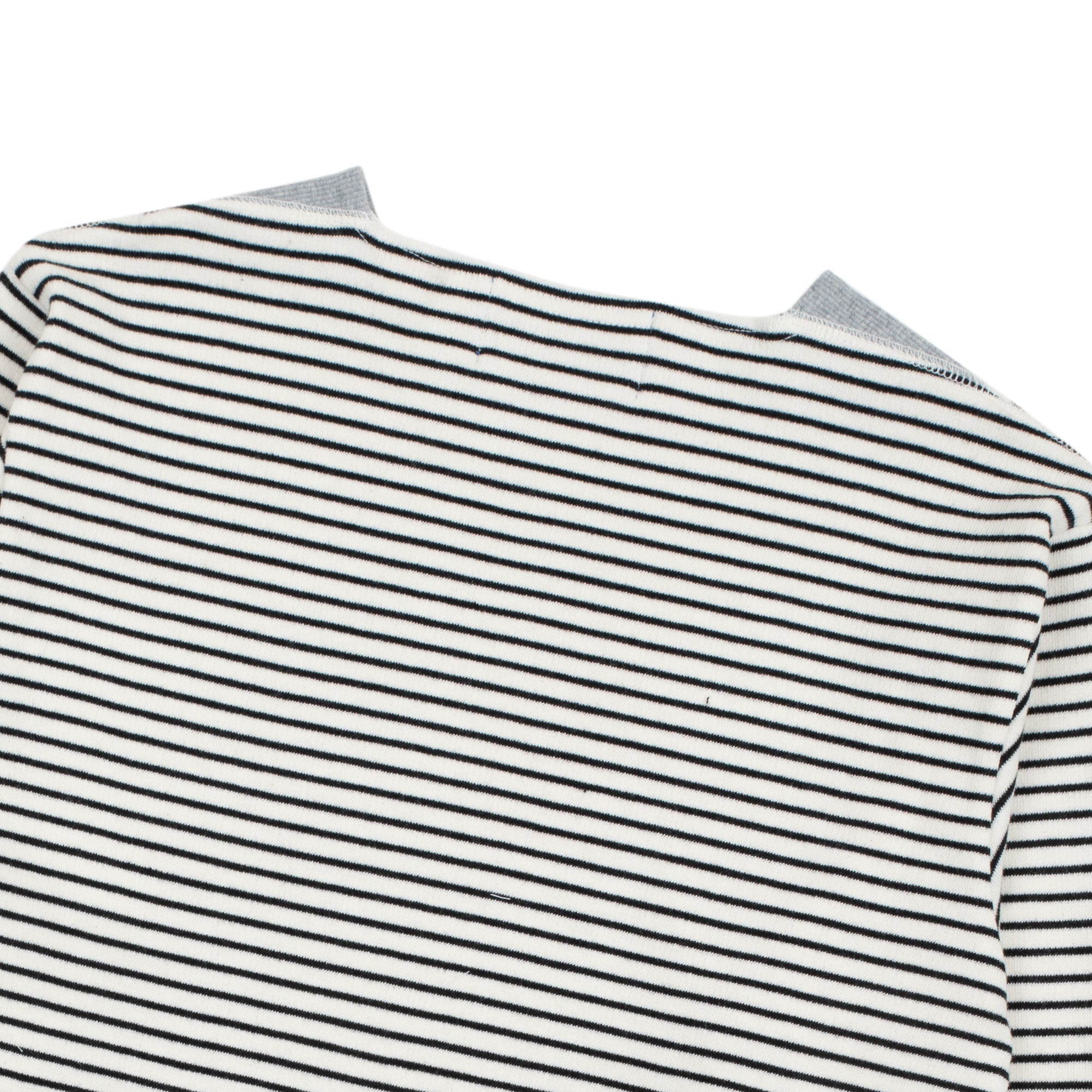 BOAT NECK STRIPE LONG SLEEVE T-SHIRT(UNISEX)_SWF2TS01BK