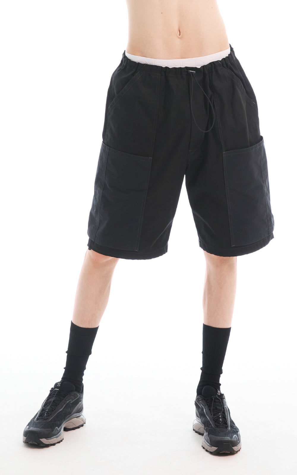 BERMUDA DRAWSTRING PANTS_BLACK