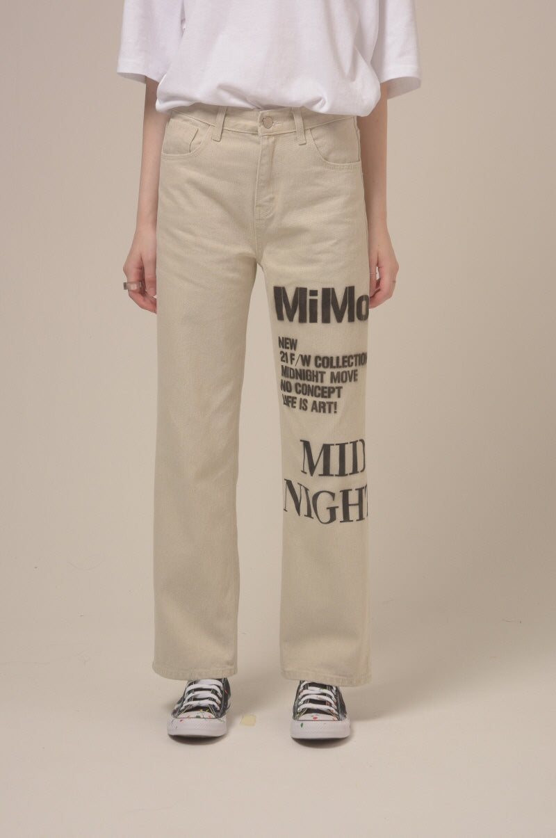 [unisex] C logo pants (ivory)