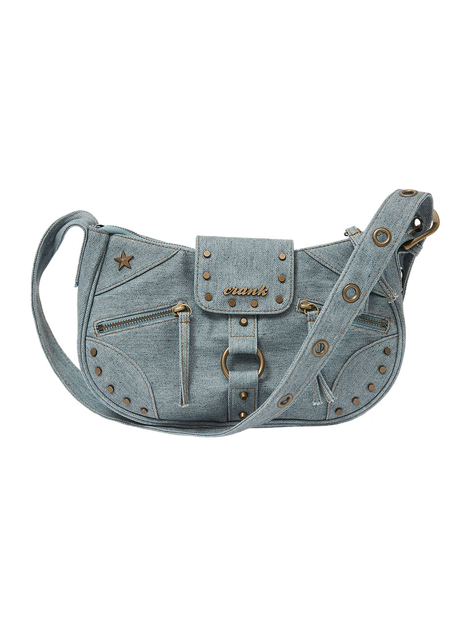 VINTAGE STUD SHOULDER BAG_LIGHT BLUE