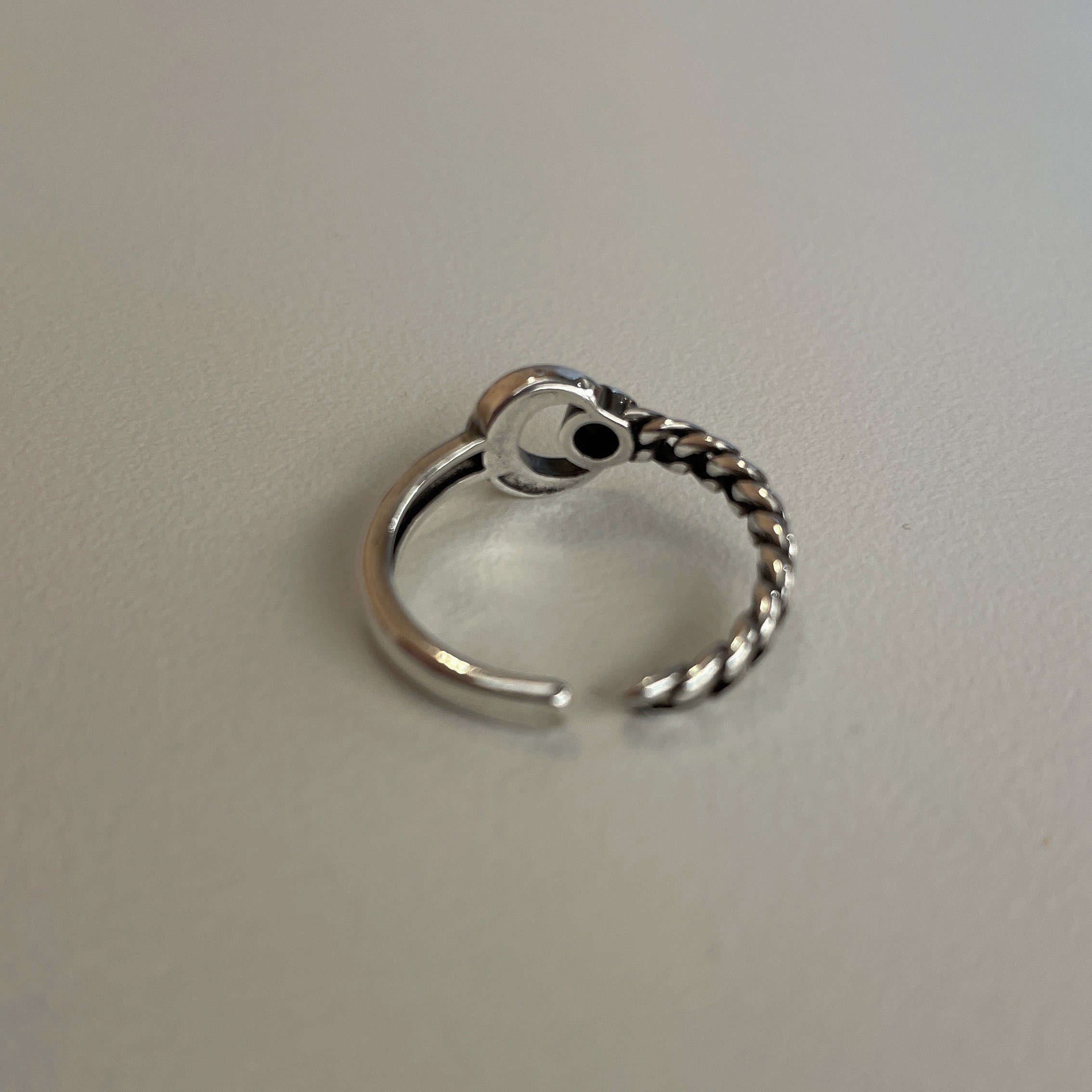 crescent moon layered ring (925silver)