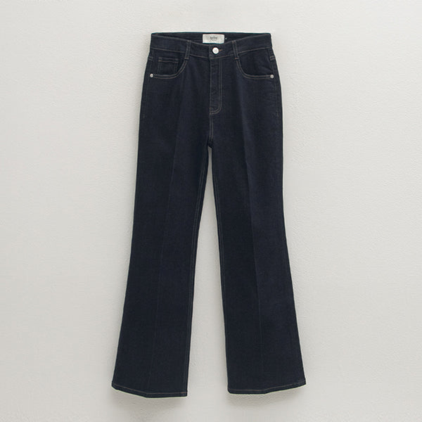 (S-PT-5483)SLIM LINE SEMI BOOTCUT DENIM PANTS