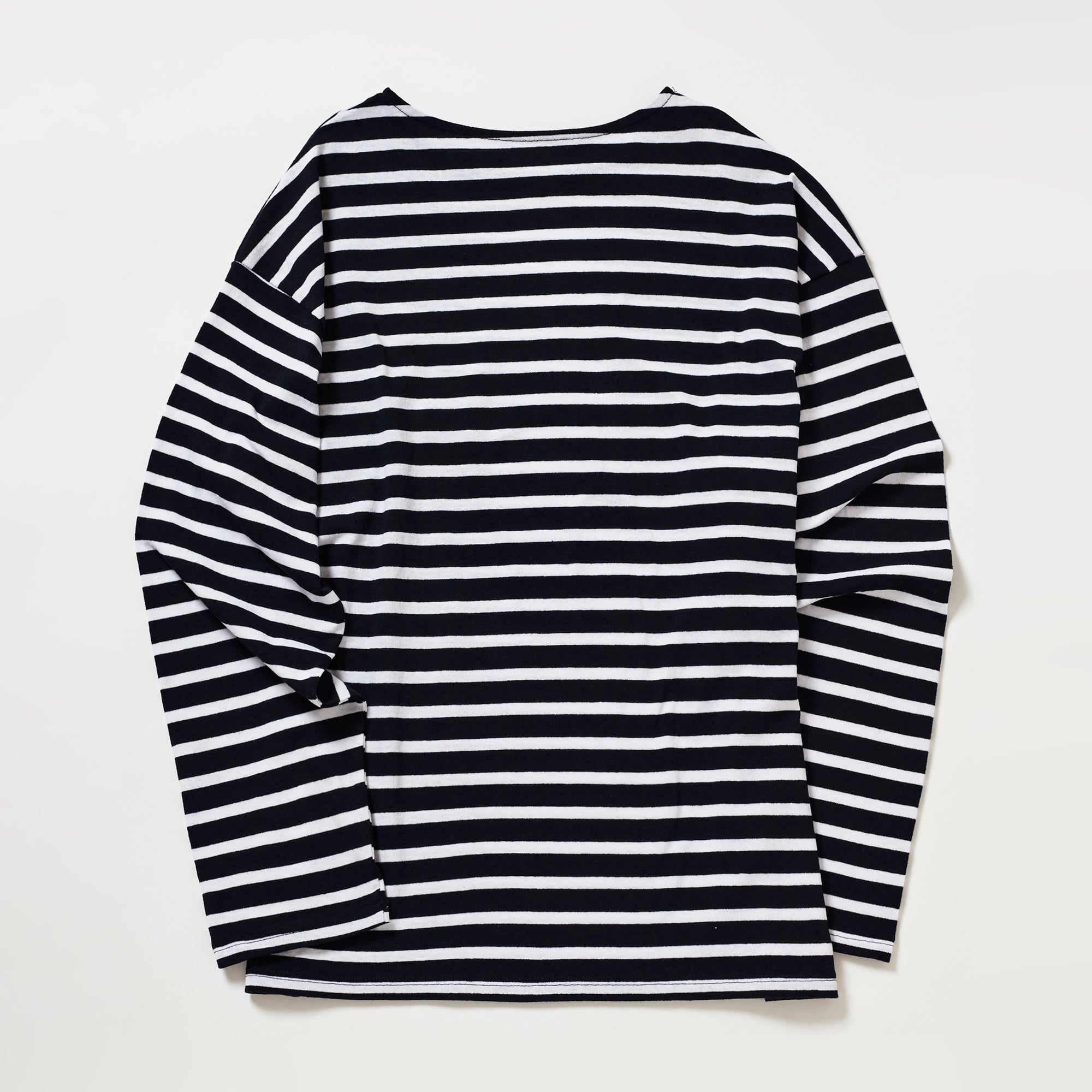 SMALL LOGO STRIPE LONG SLEEVE T-SHIRT_NAVY