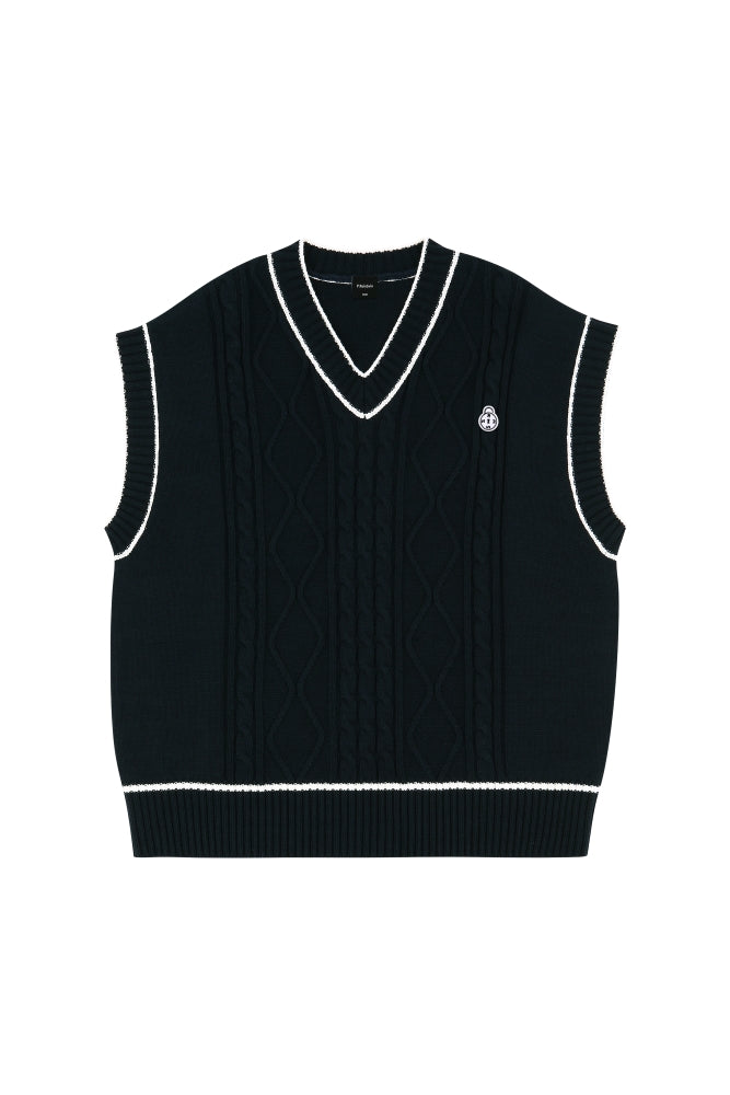 POINT LINE NAVY KNIT VEST