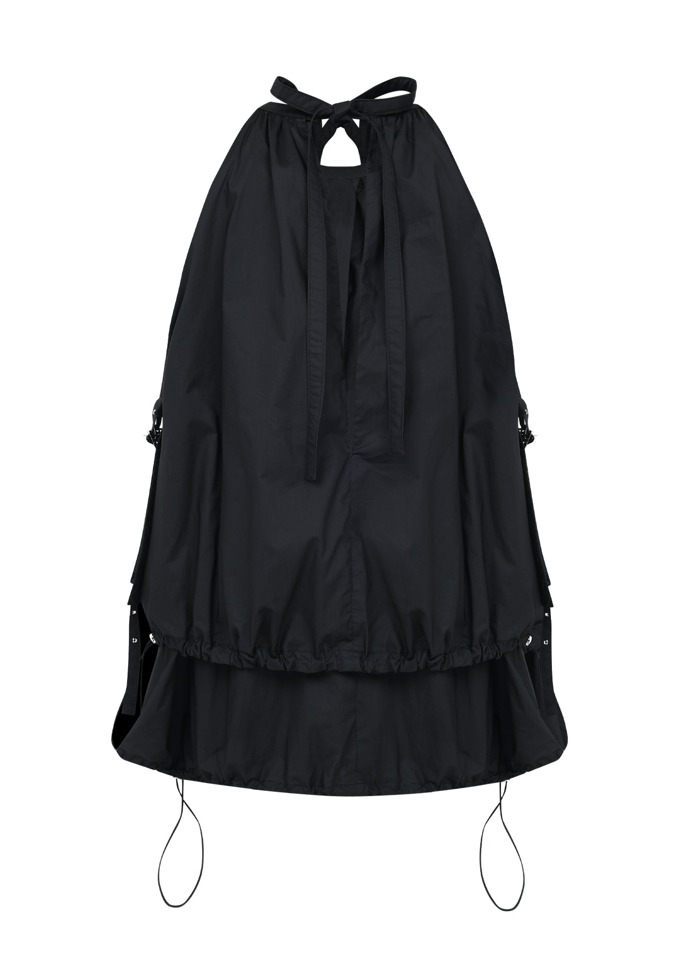 POCKET BALLOON MINI DRESS (BLACK)