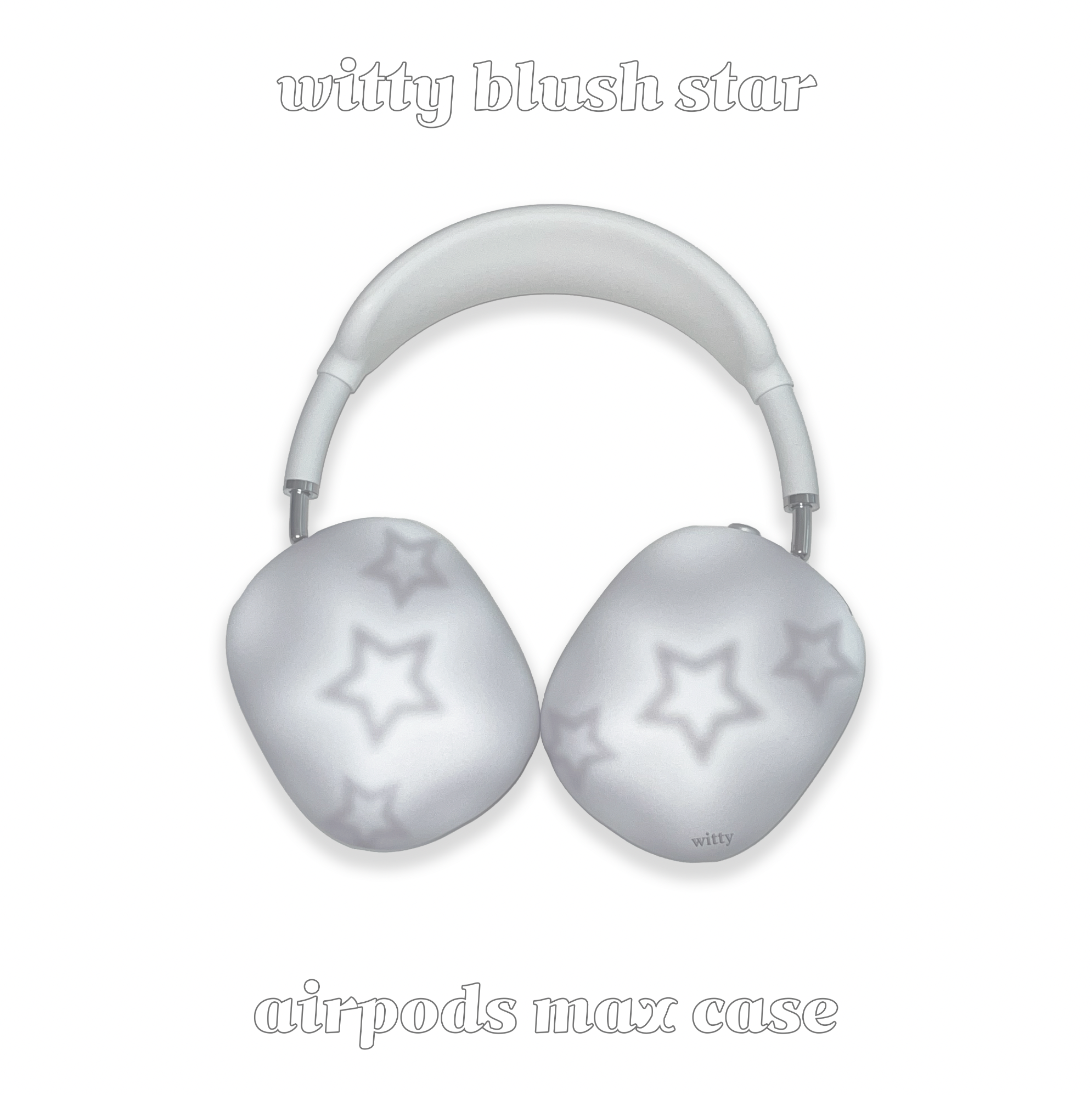 witty blush star airpods max case (gray)