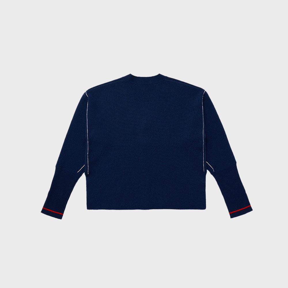 HAND STITCHED CARDIGAN_NAVY