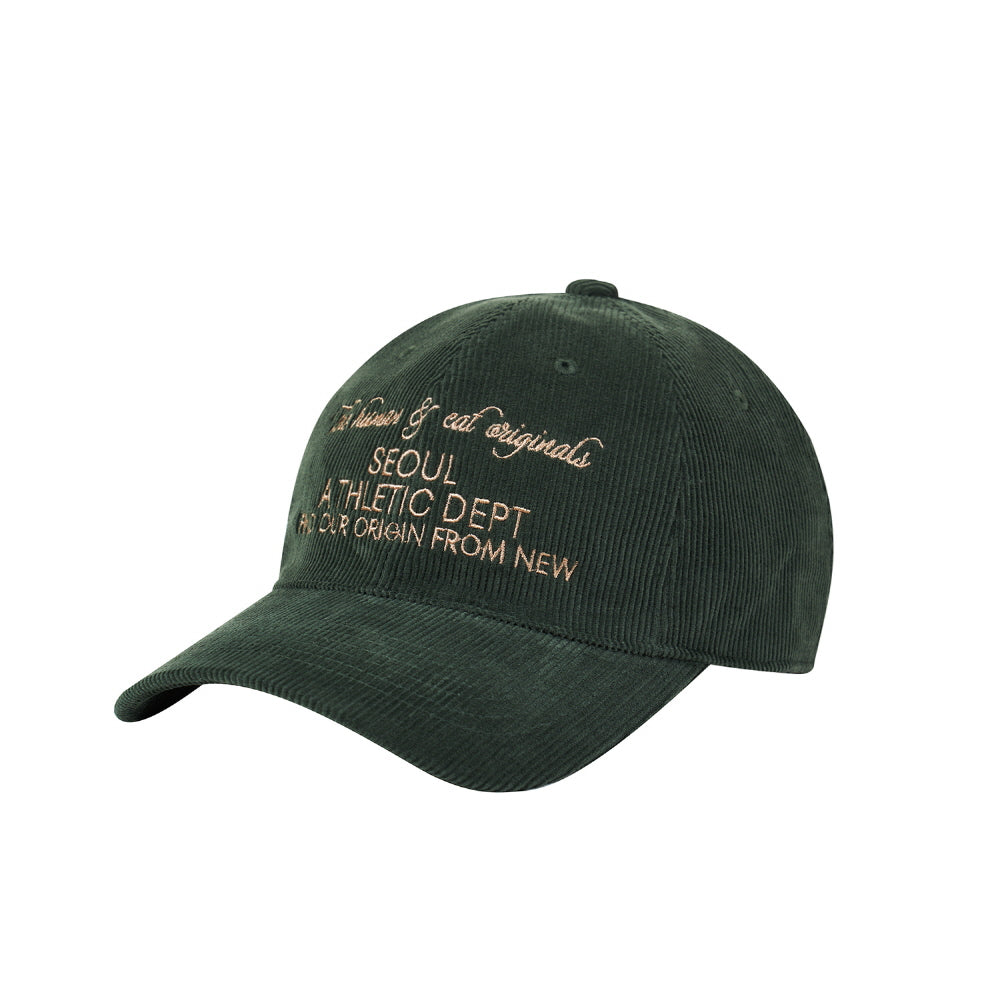 SEOUL CORDUROY BALL CAP / DEEP GREEN