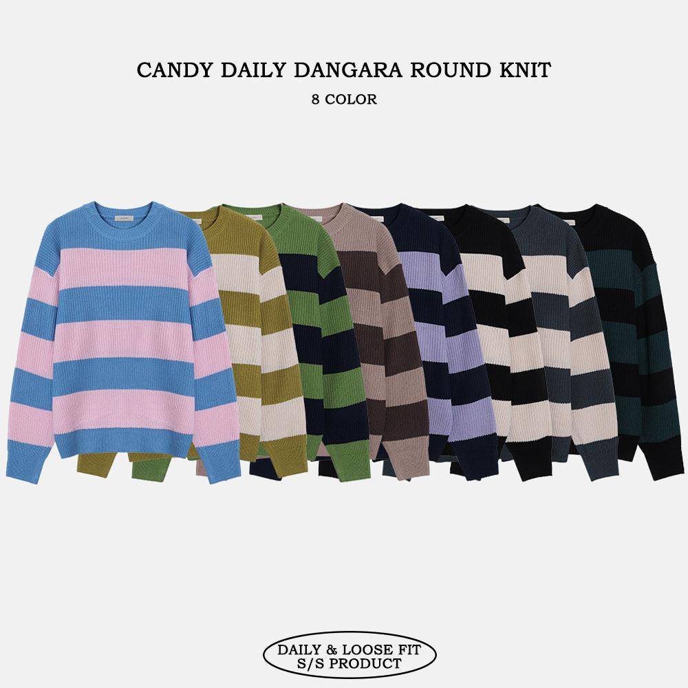 [BEST]CANDY DAILY DANGARA ROUND KNIT(8COLOR)