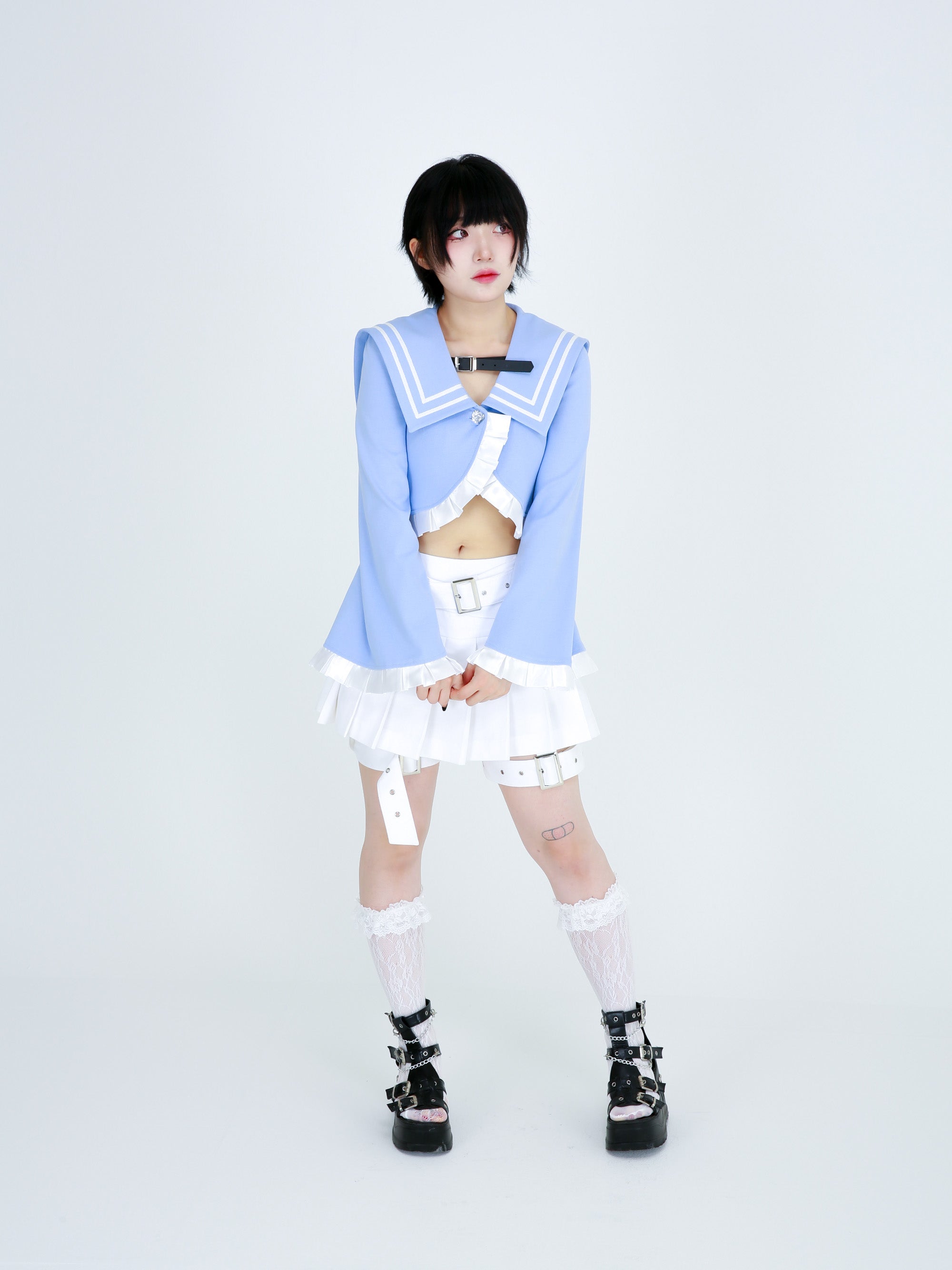 クロップドセーラージャケット / Cropped Sailor Jacket (Baby Blue)