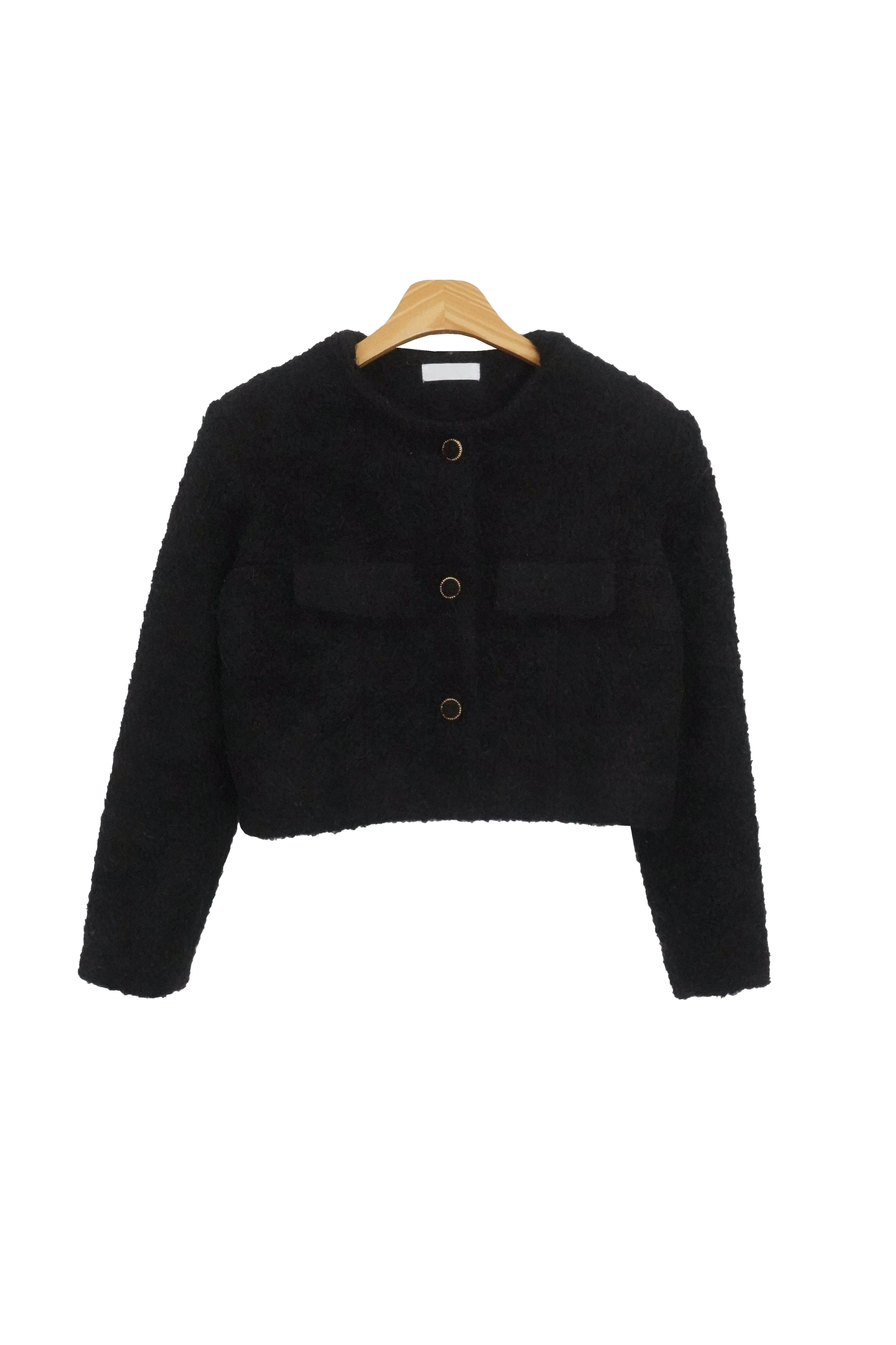 Drawing Wool Bookle Cropped Short Jacket