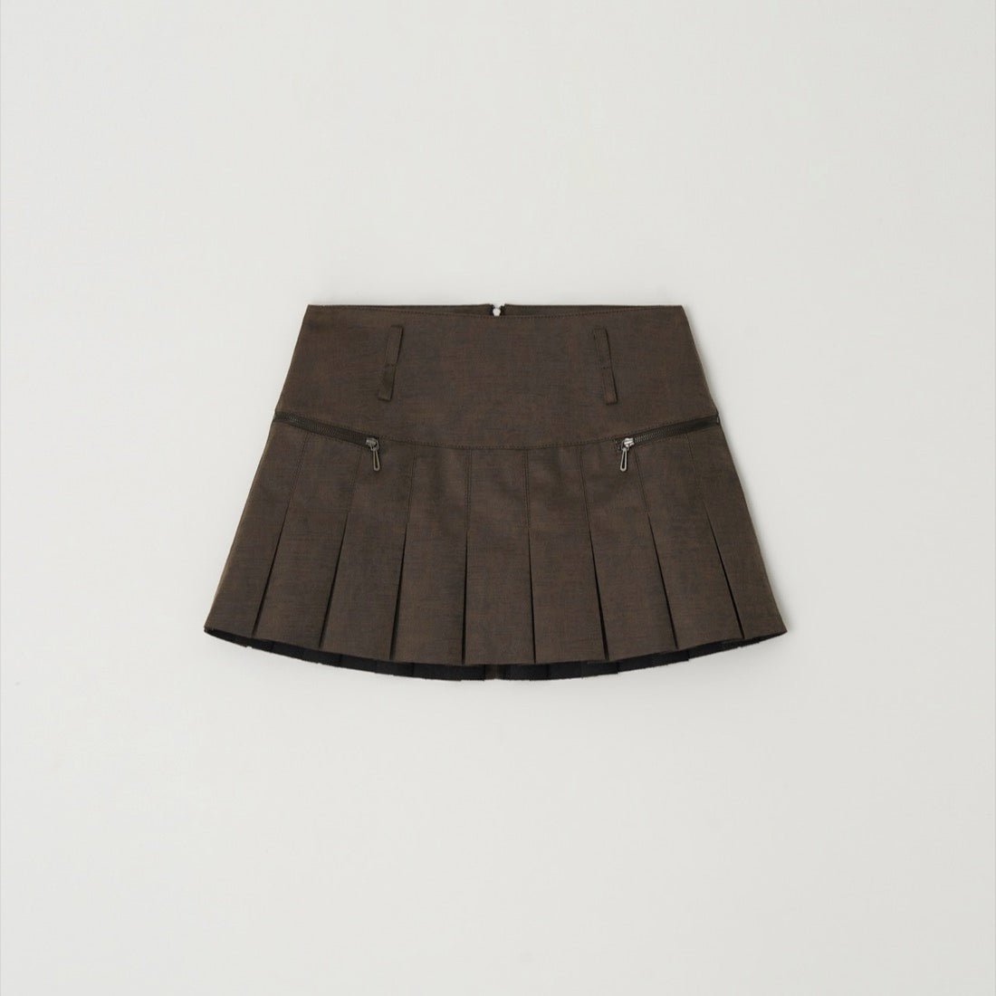 Crack Leather Mini Skirt