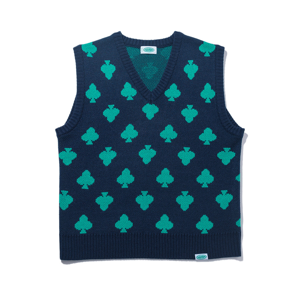 CLOVER PATTERN KNIT VEST