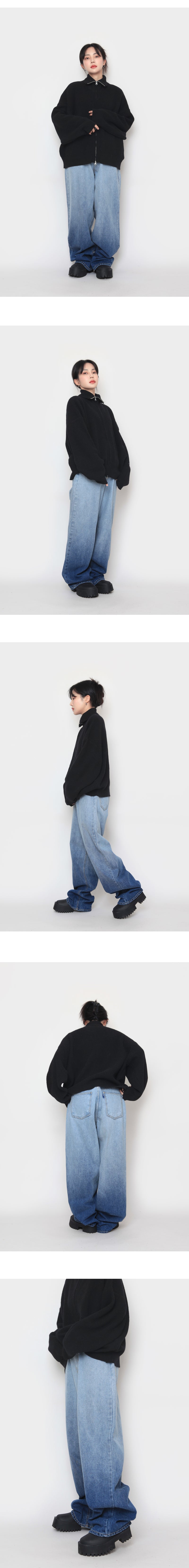 gradation wide denim pants