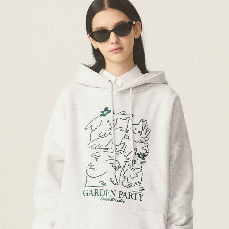 GARDEN PARTY DRAWING OVERFIT HOODIE - 6COLOR