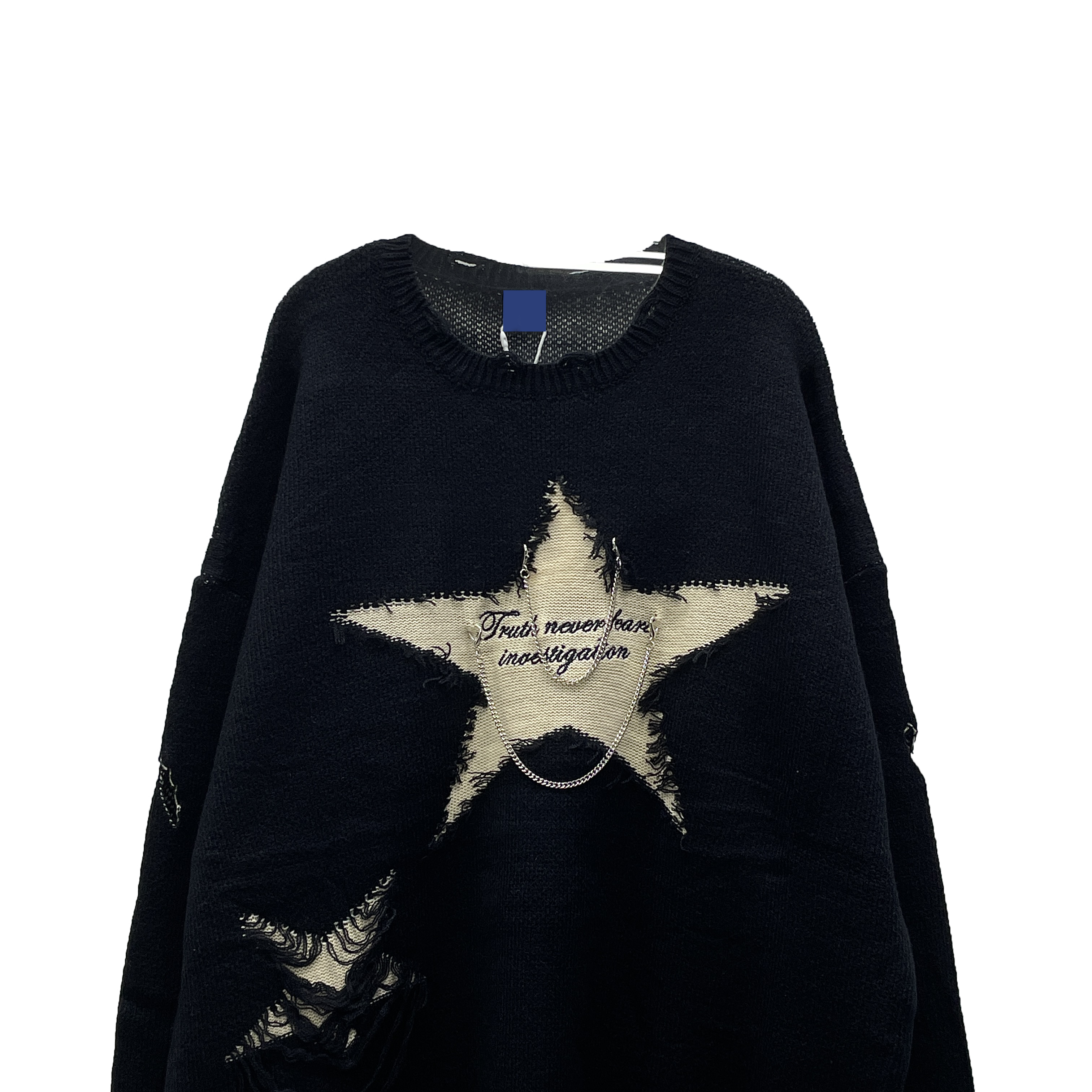 Chain-Star Loose Knit Sweater
