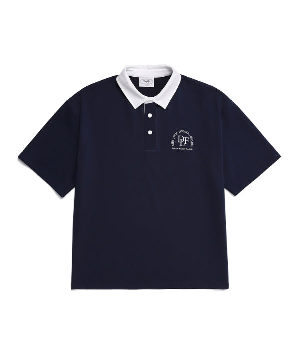 DAYLIFE LOGO RUGBY T-SHIRT (NAVY)