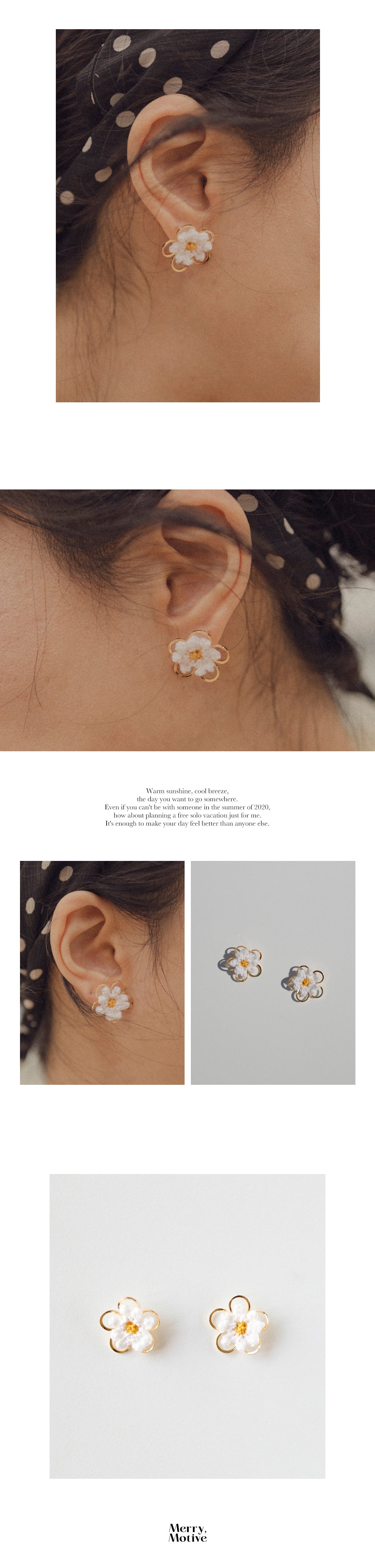 [Redvelvet-Irene]White layered flower earring