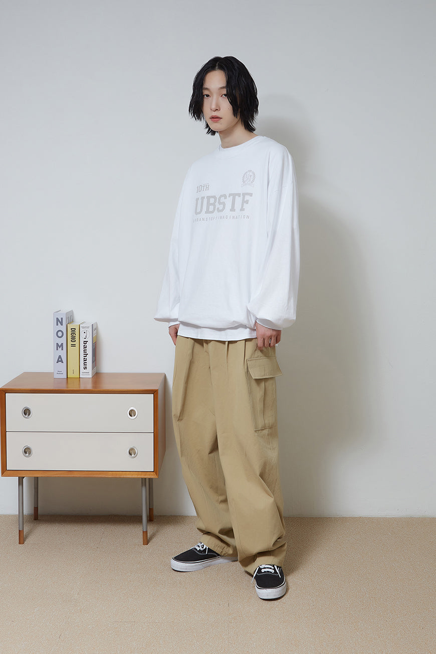 Cargo Pocket Balloon Pants (Beige)