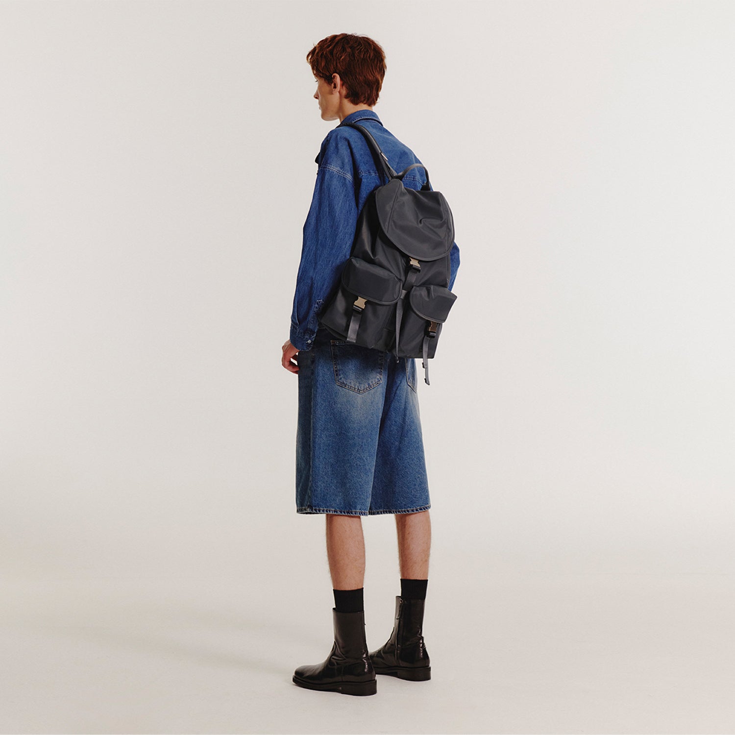 [After Pray Edition] 2-Pocket Nylon Cargo Rucksack (Grey)