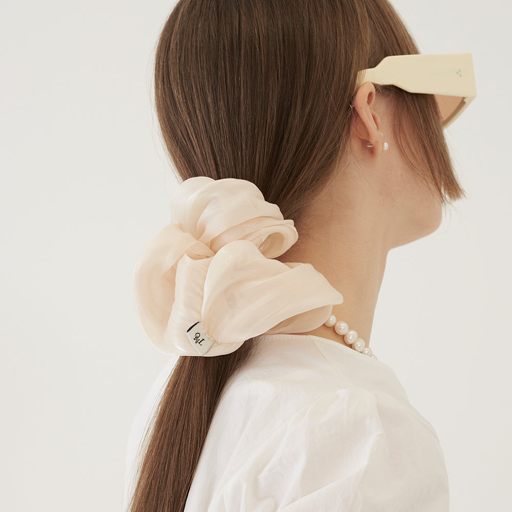 BASIC SHIRRING HAIR BAND (IVORY)