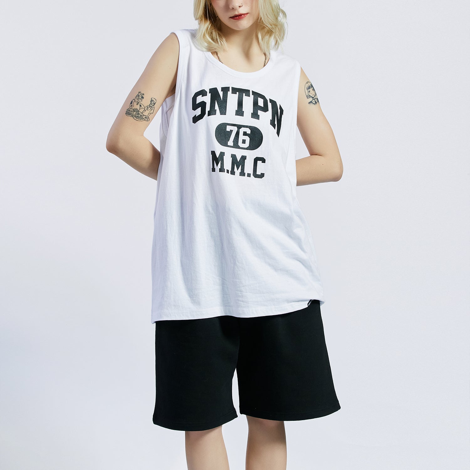 SP SNTPN LONG SLEEVELESS-WHITE