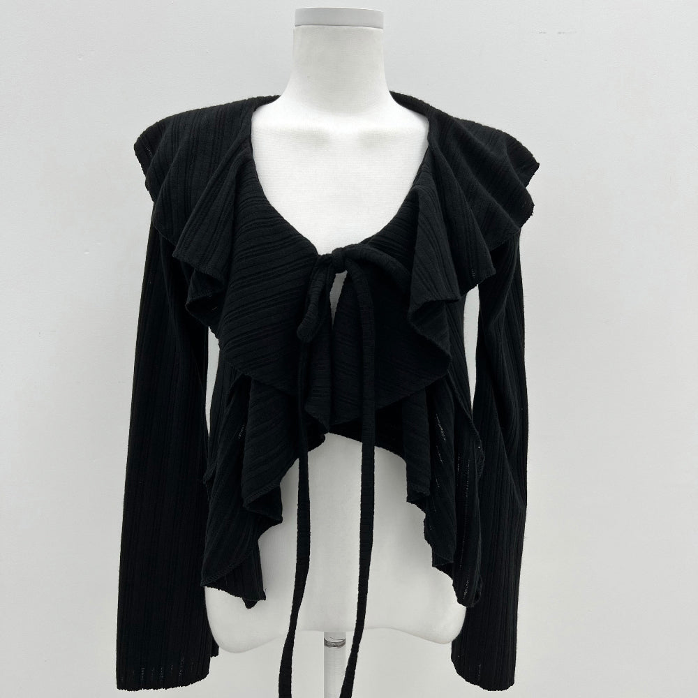 Frill golgi knit cardigan (2 Color)