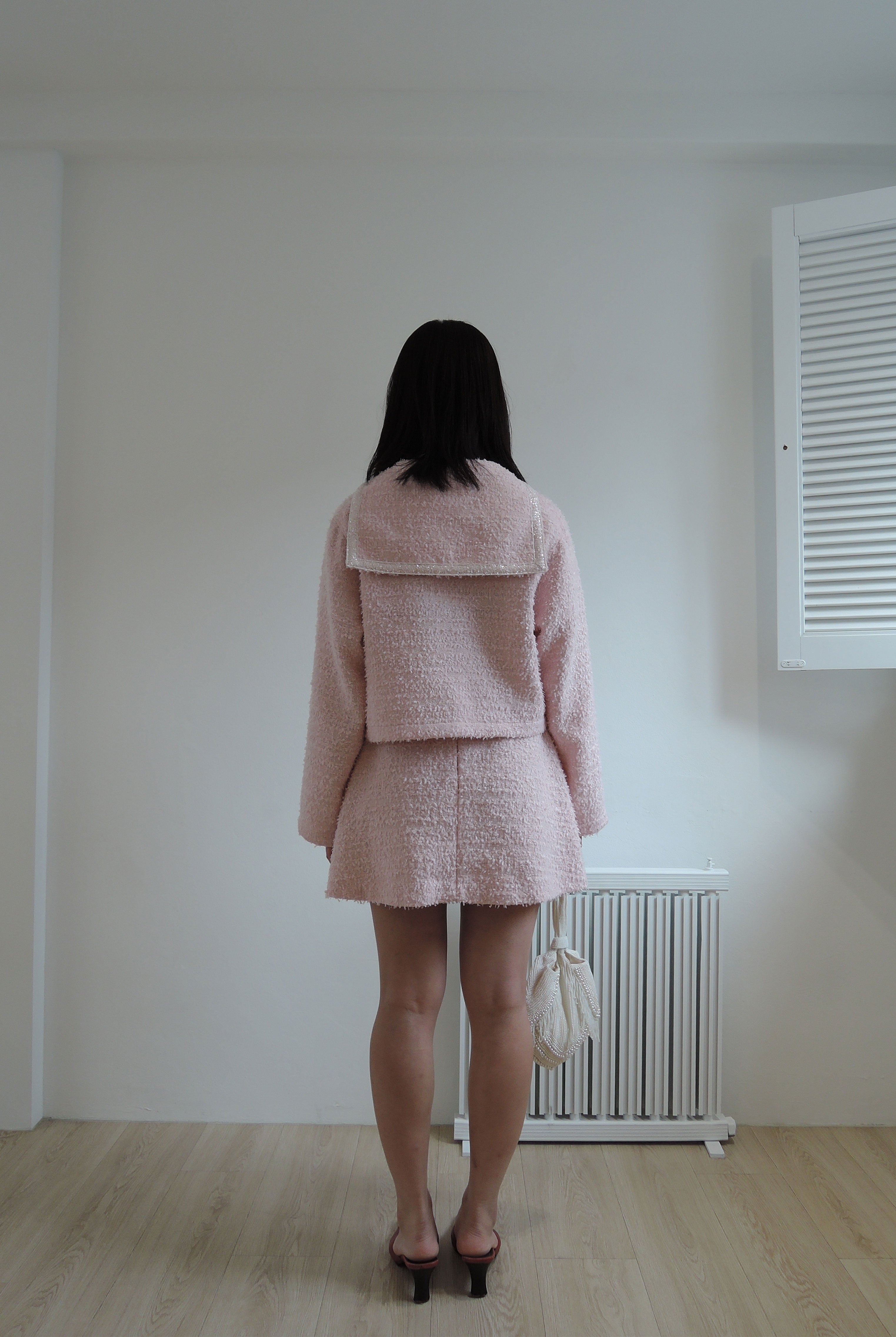 TISHA SAILOR TWEED BLOUSE _PINK