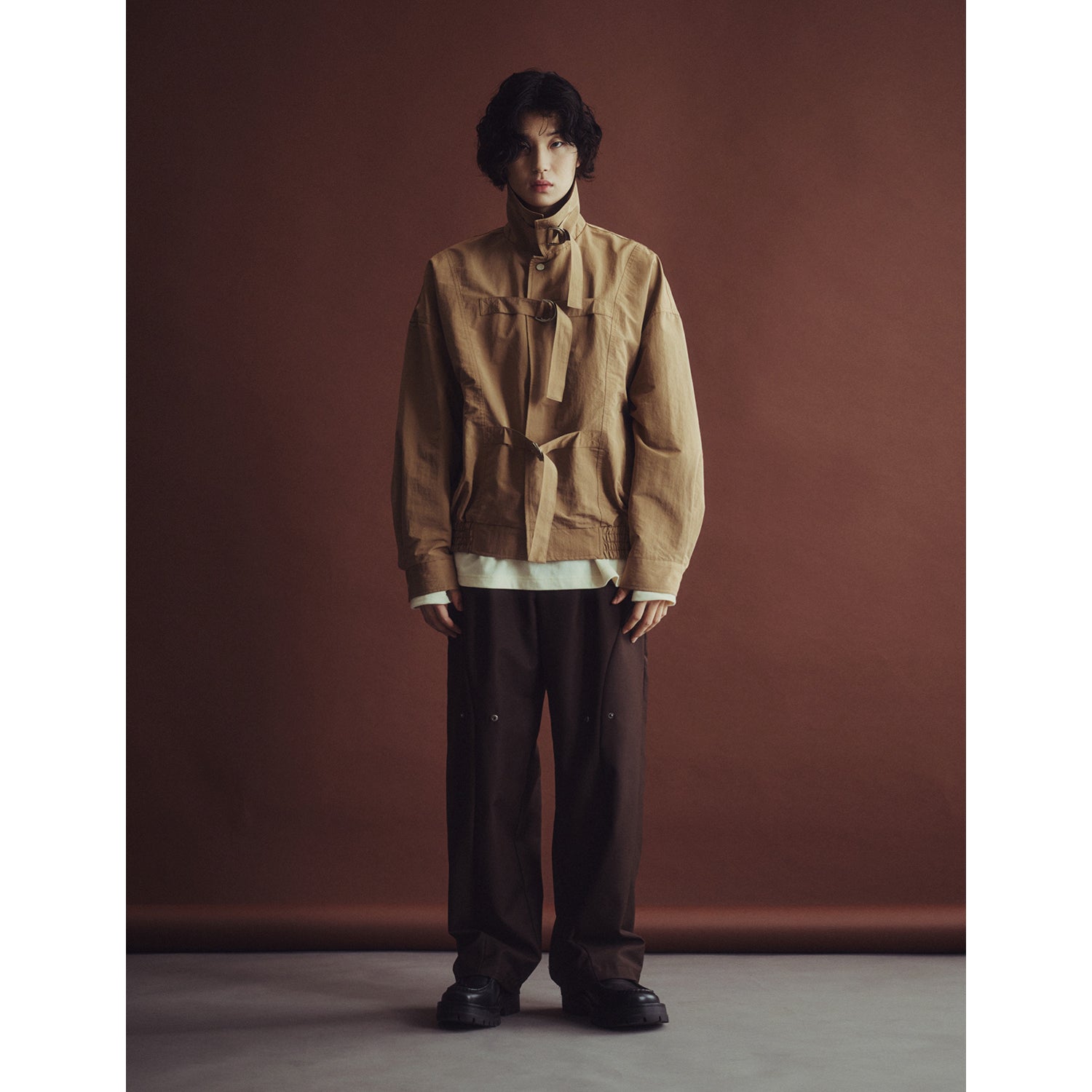 D-RING STRAP HARRINGTON JACKET_BR