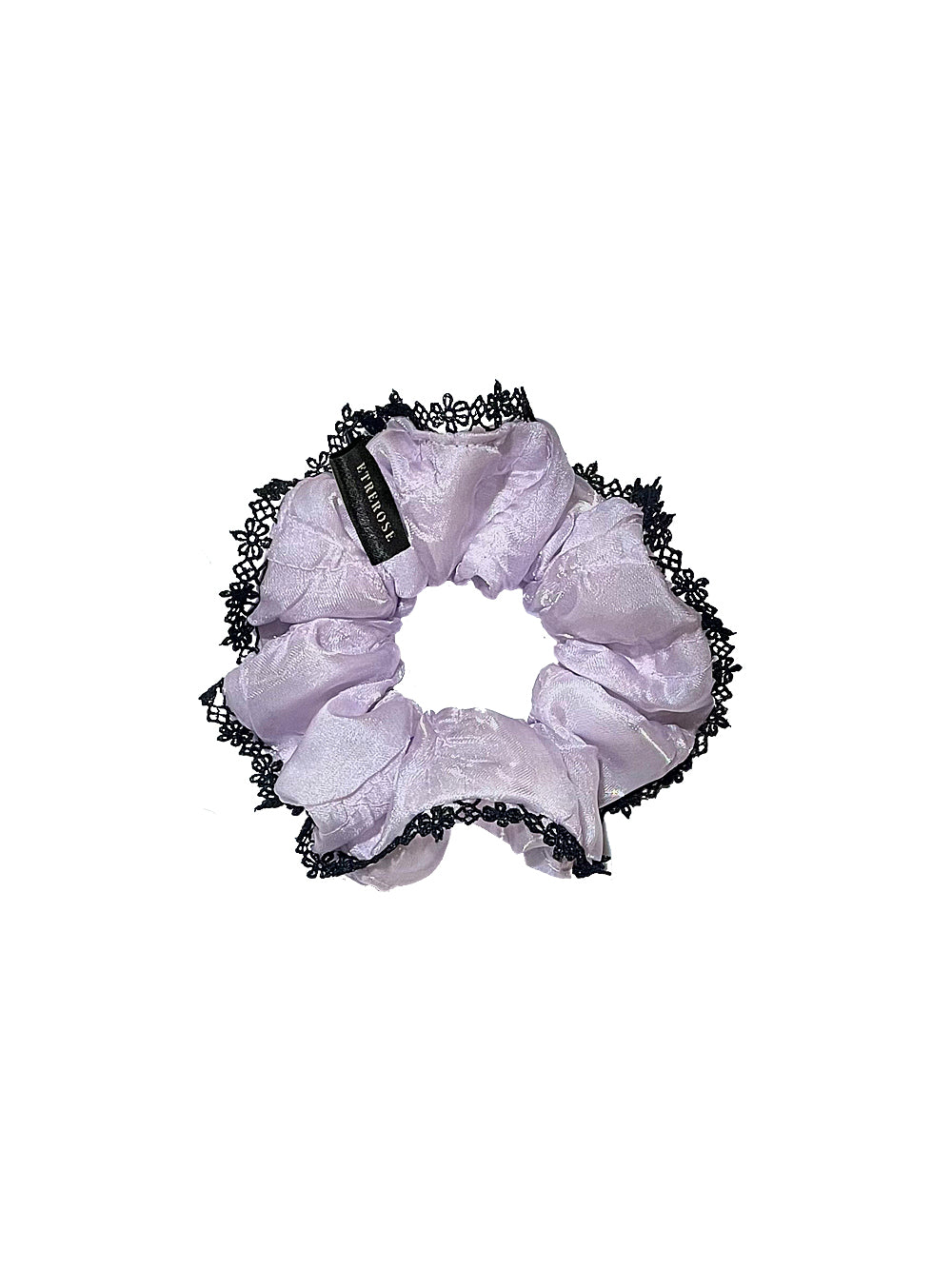 Glossy Organza Lace Satin Hair Scrunchie (S)