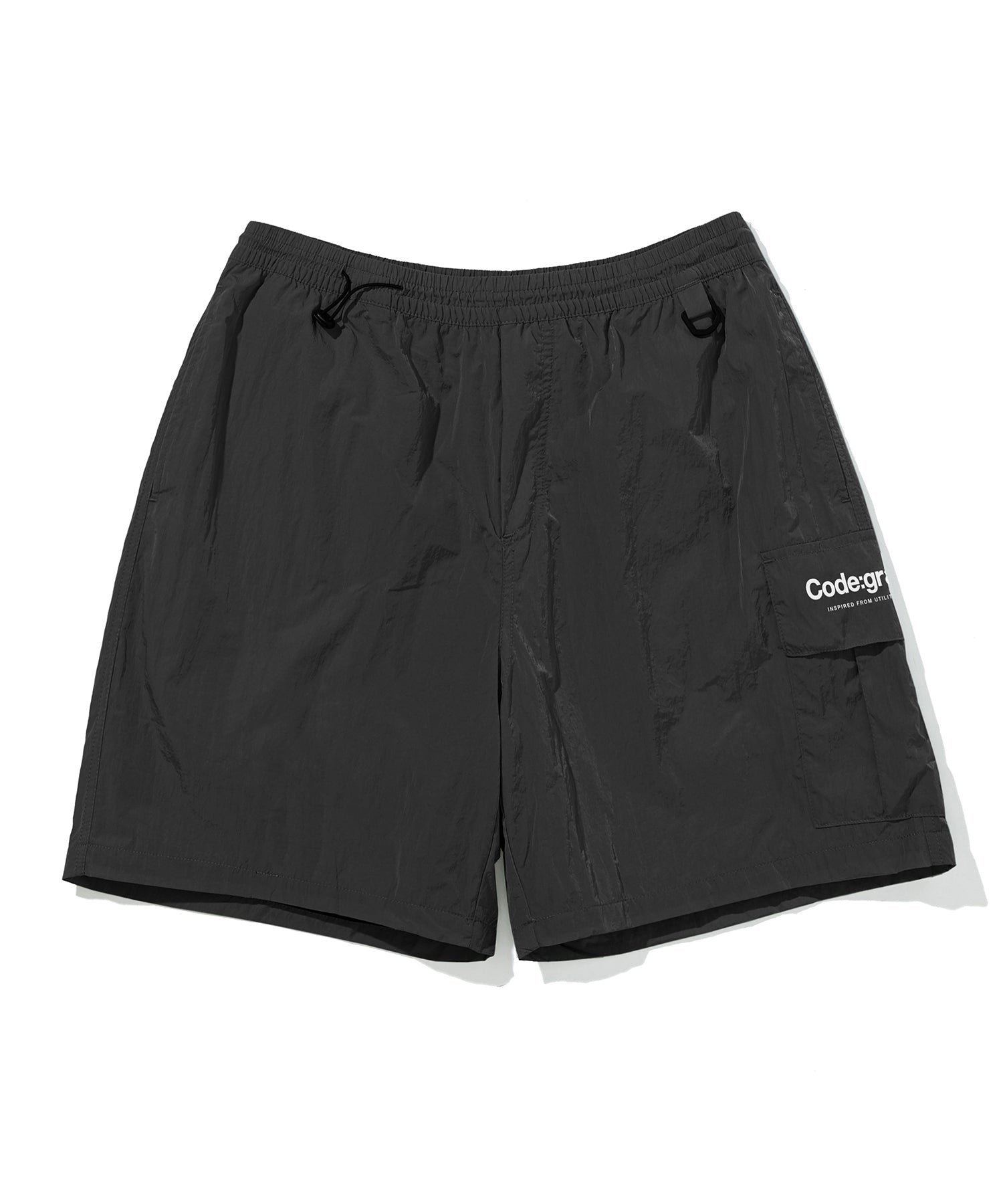 CGP Nylon Metal Cargo Shorts_Black