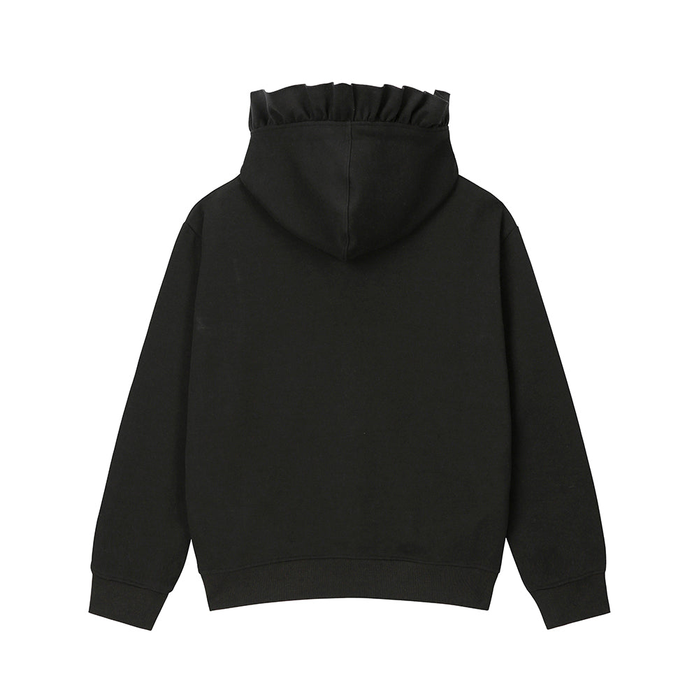  God Complex Ruffle Hoodie - BLACK