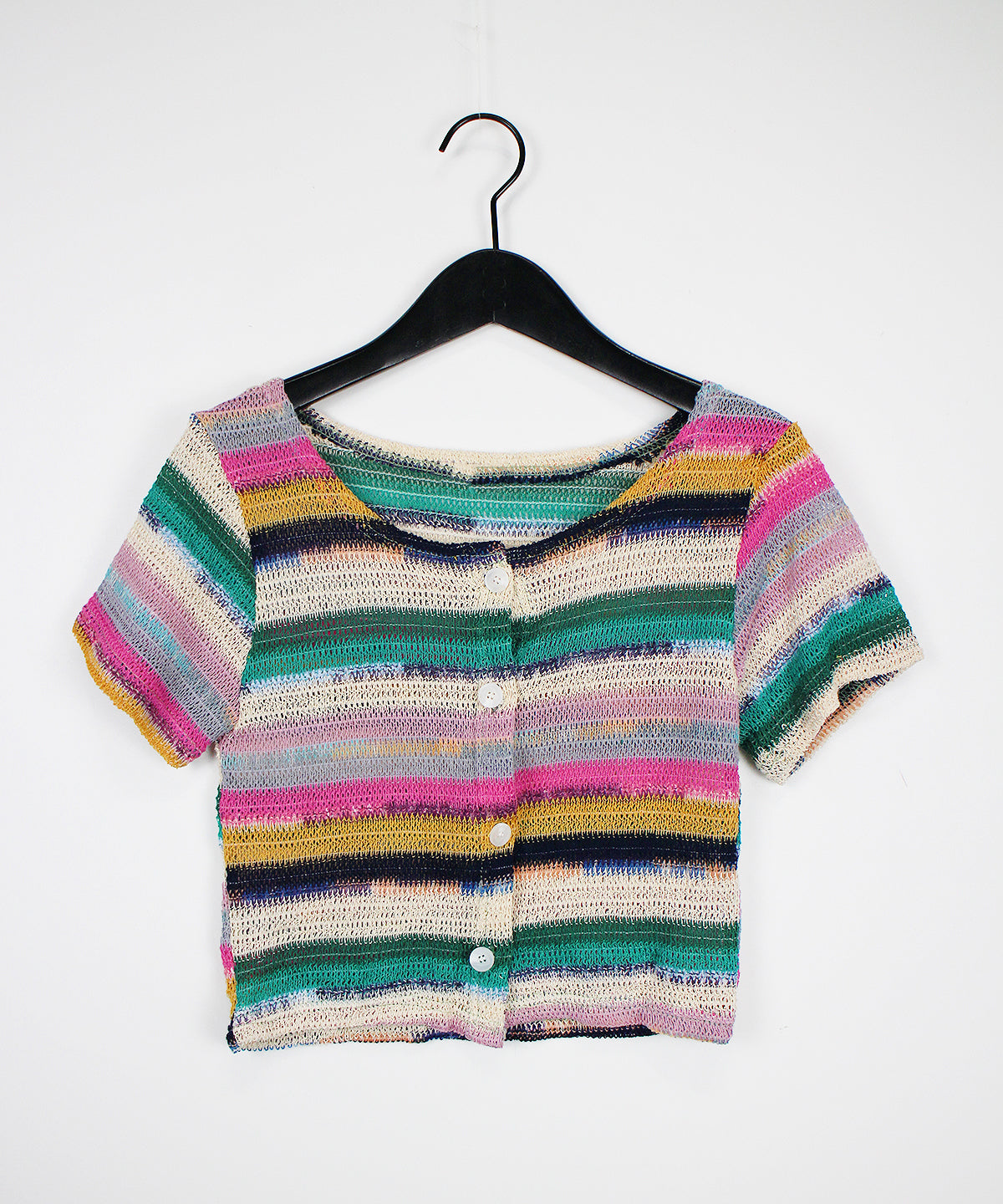 Color short sleeve cardigan (2color)