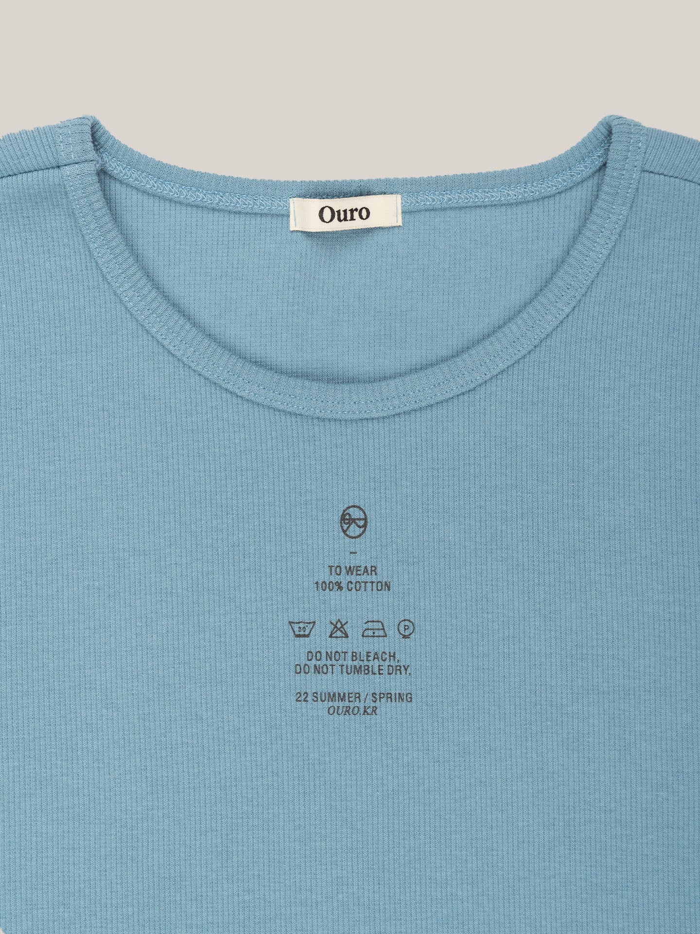 LETTERING COTTON SHIRT [ BLUE ]