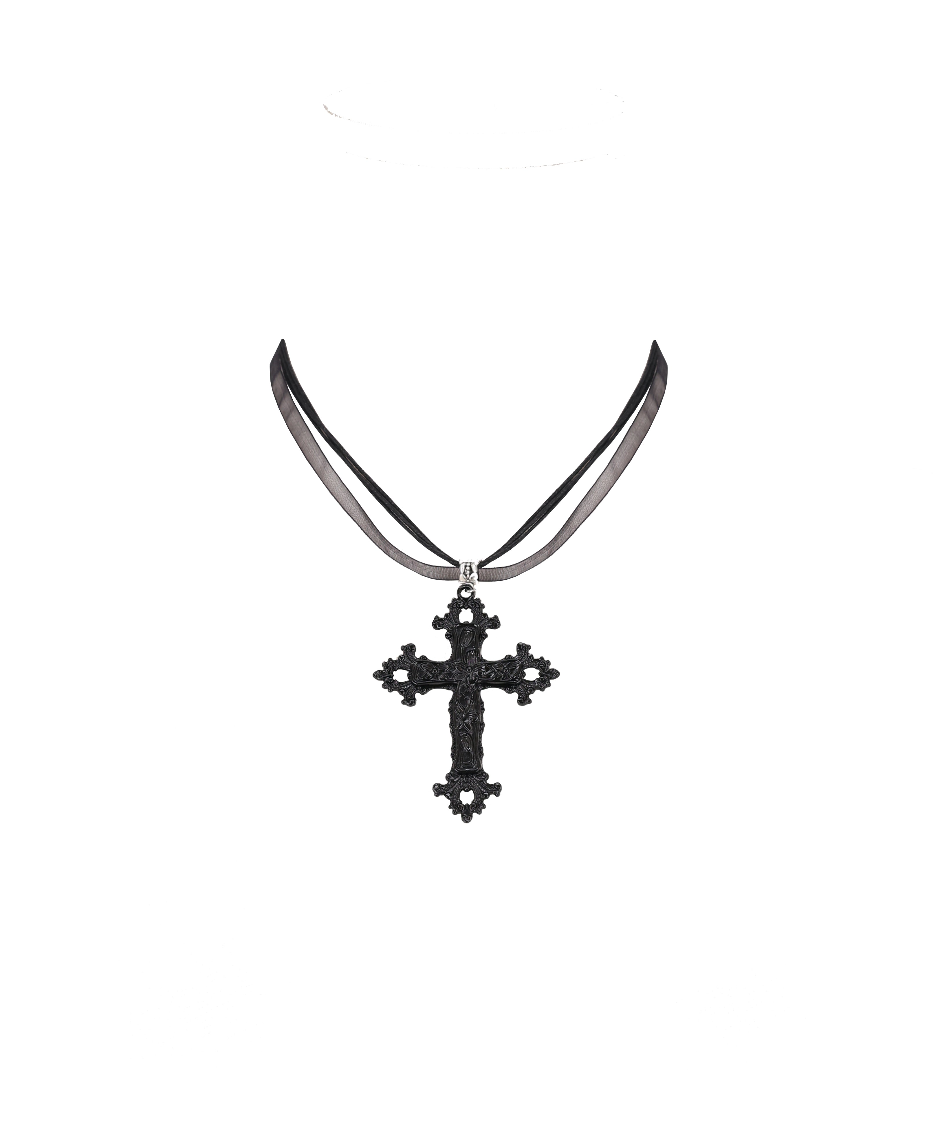 Black cross necklace