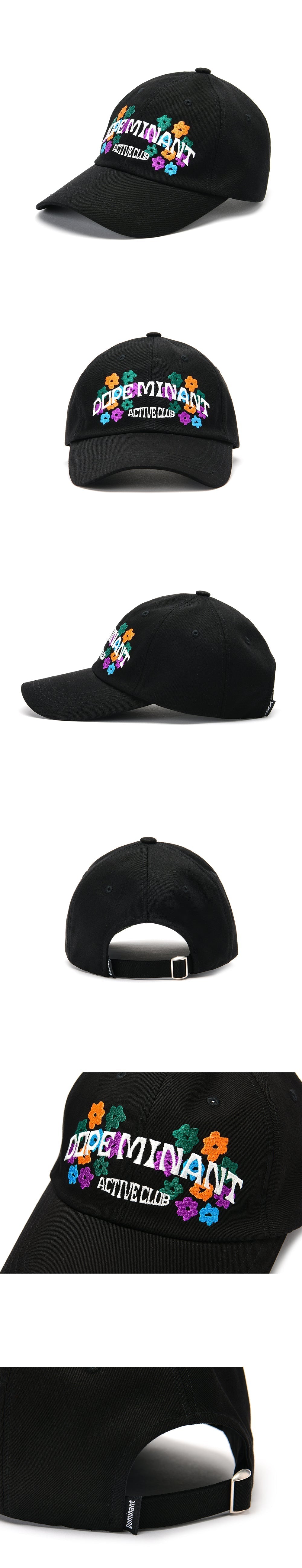 DOMINANT UNISEX FLOWER BALL CAP_BLACK