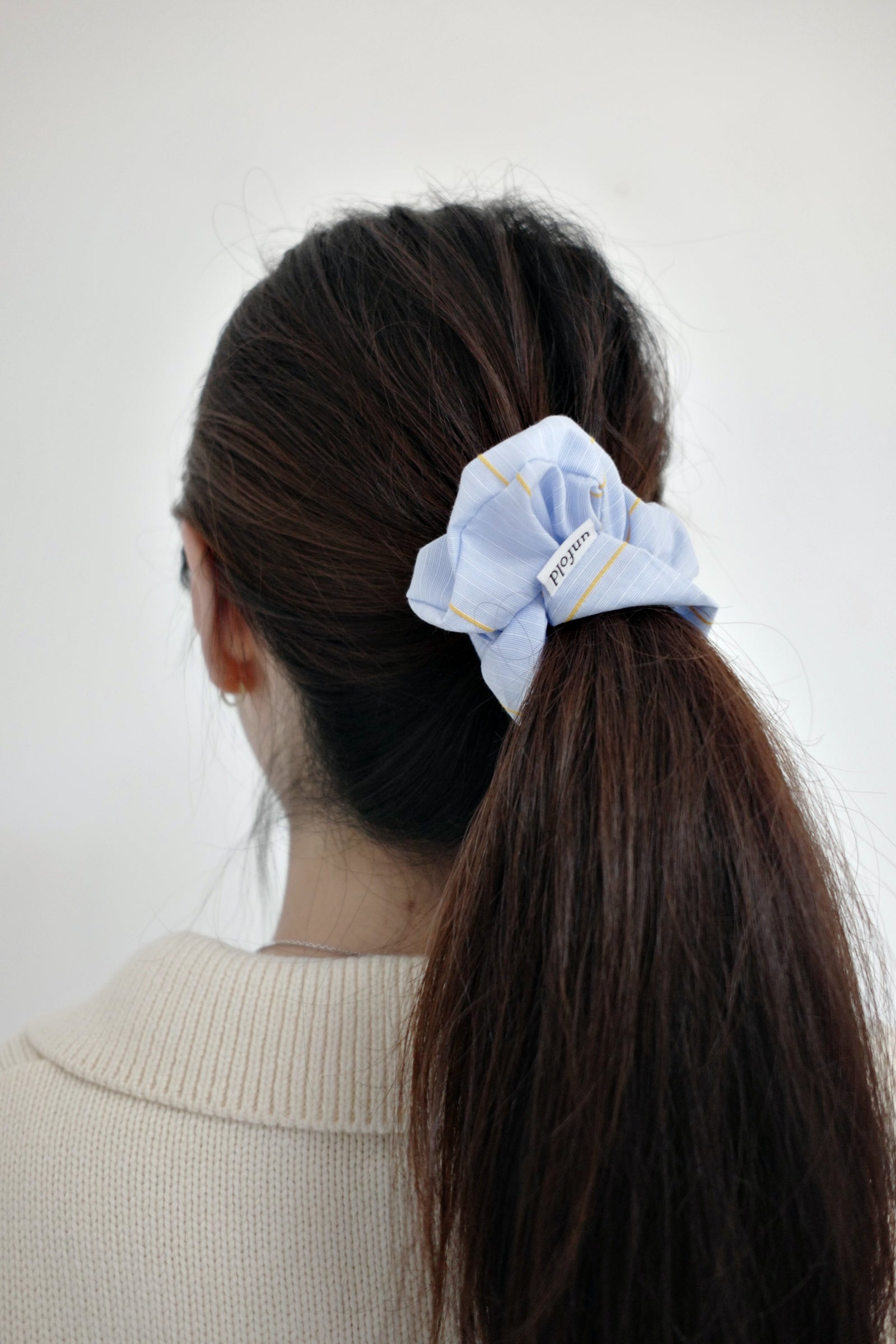 Cotton stripe hair scrunchie 2SET