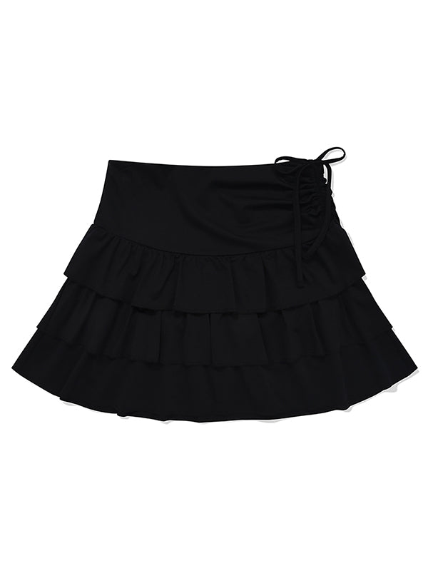 CANCAN PLEATS MINI SKIRT [BLACK]