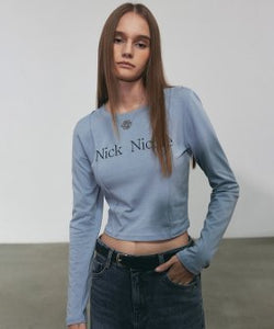 NICOLE PINTUCK LS CROP TOP_BLUE