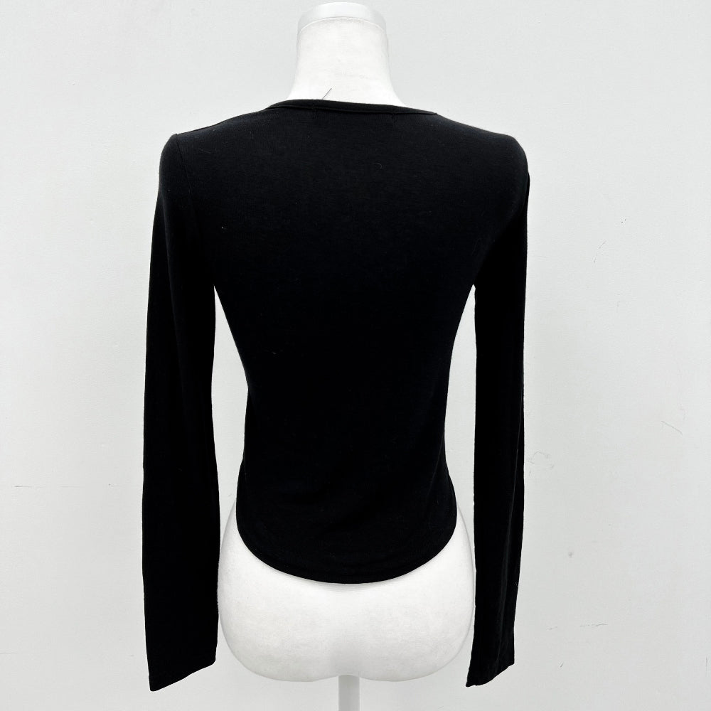 Front cut-out hole long sleeve T (3 color)