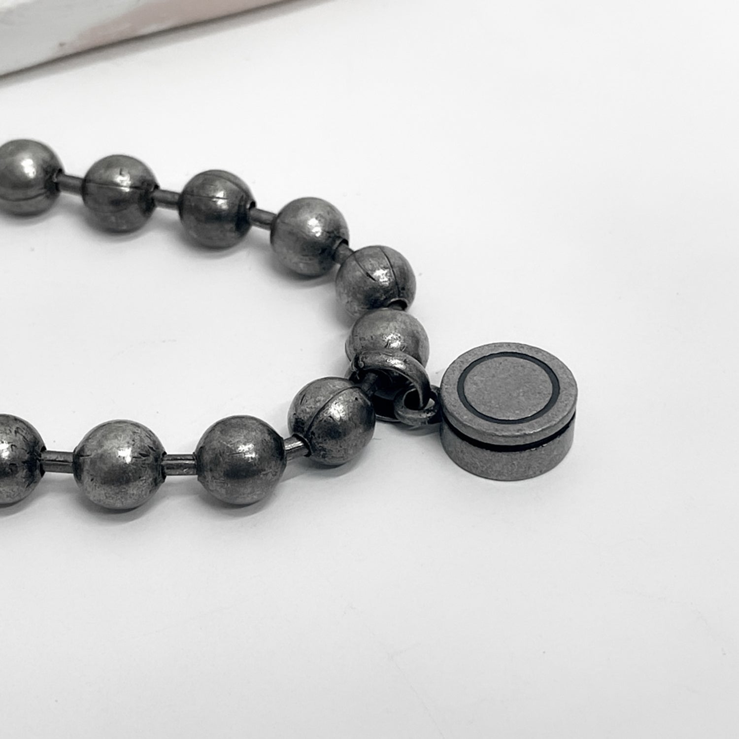 [BLESSEDBULLET]9mm ball chain bulletback bracelet_dark silver