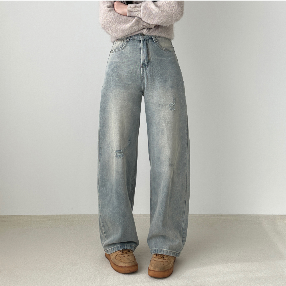 dusty vintage long wide denim pants