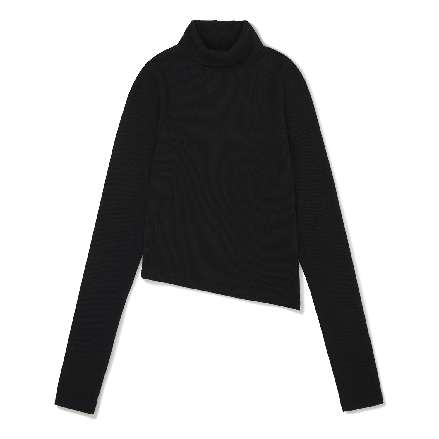 スリムフィットアンバランスタートルネック / Slim-fit Unbalance Turtleneck [BLACK]