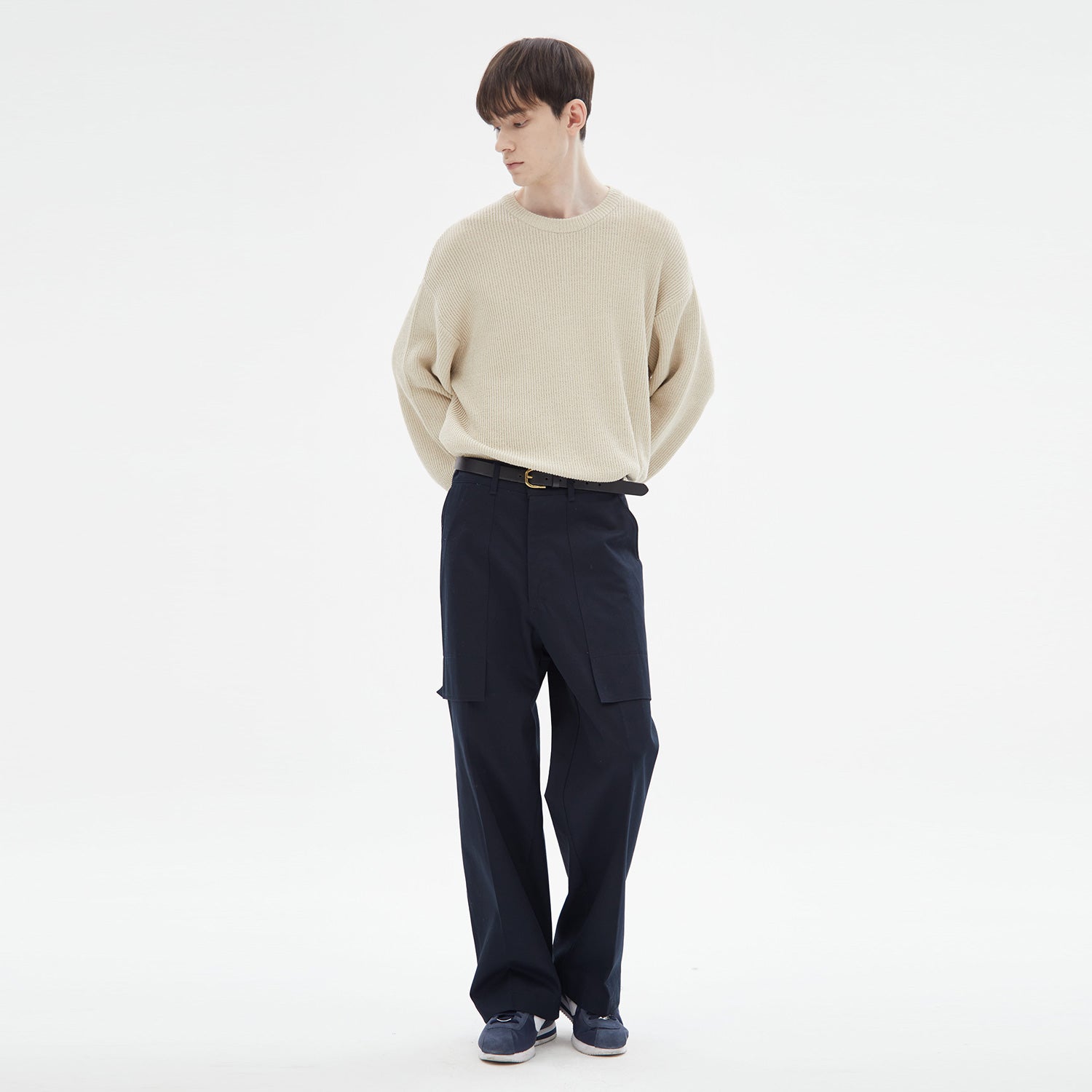 FLAP POKET COTTON CARGO PANTS(DARK NAVY)