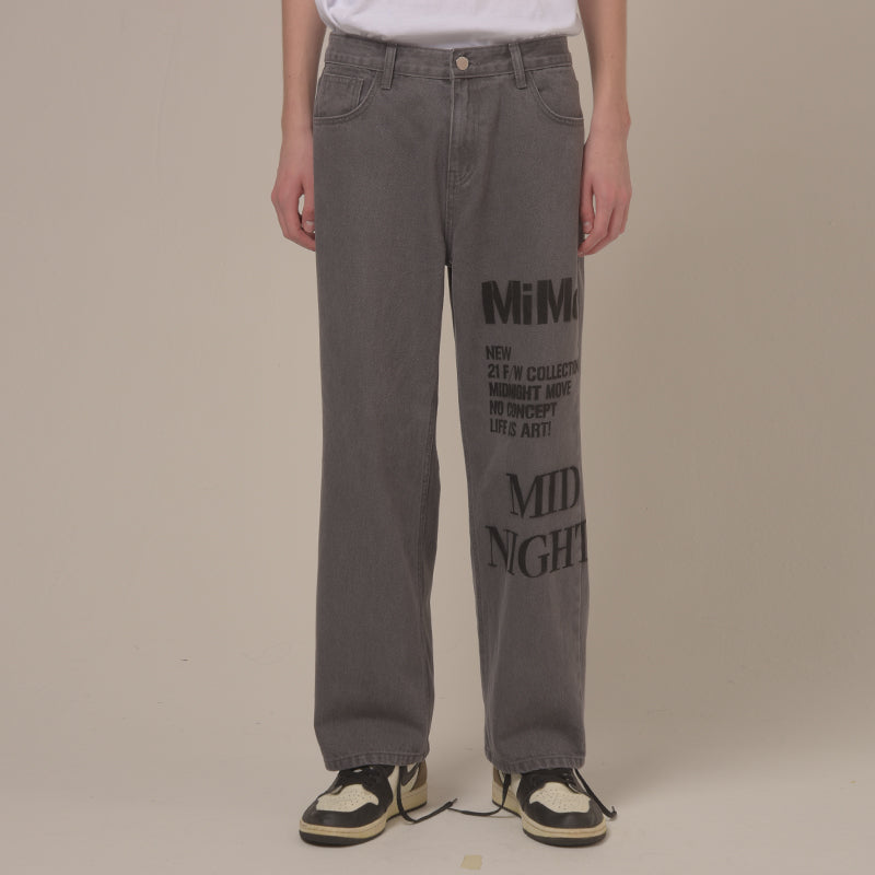 [unisex] C logo pants (dark grey)