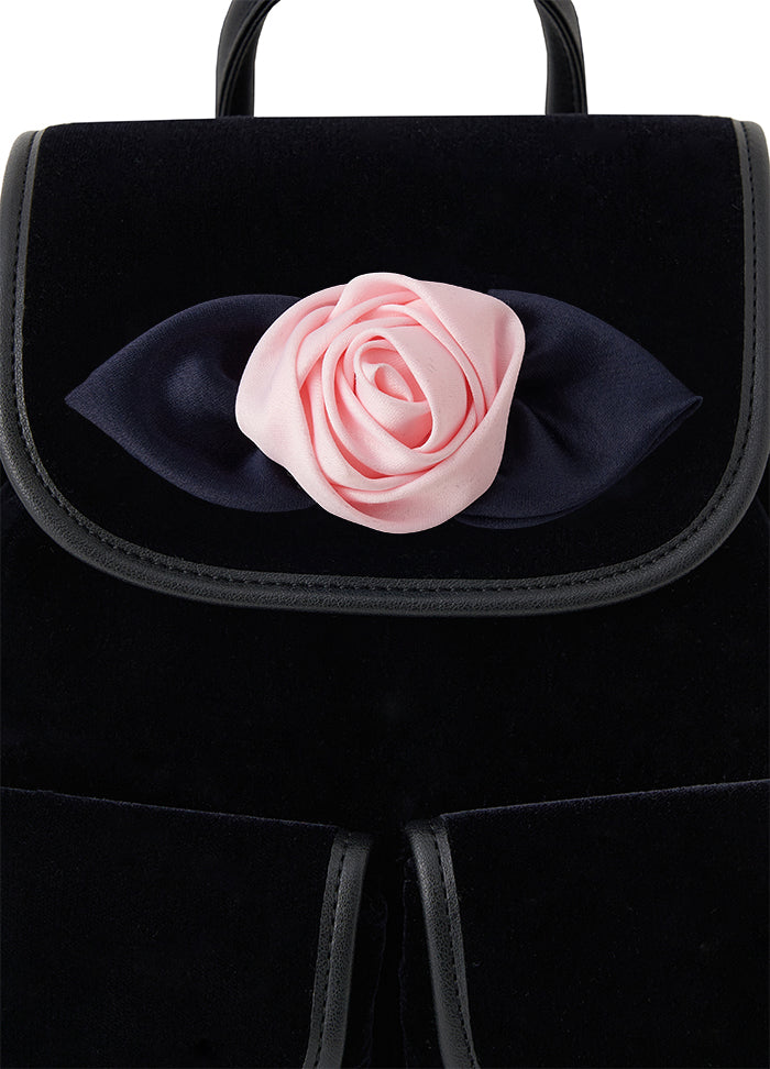 velvet rose corsage backpack_pink