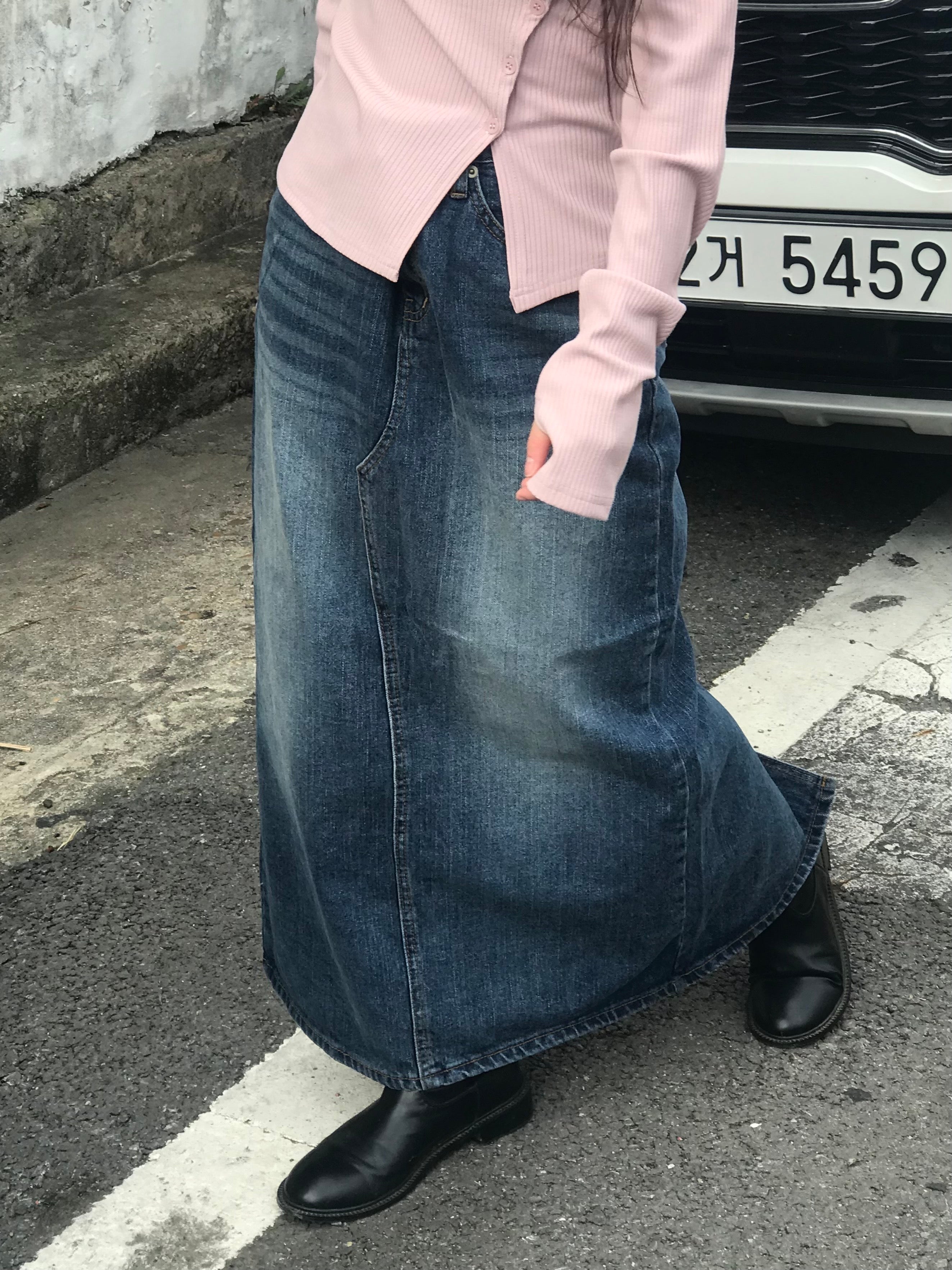 Walter denim long skirt