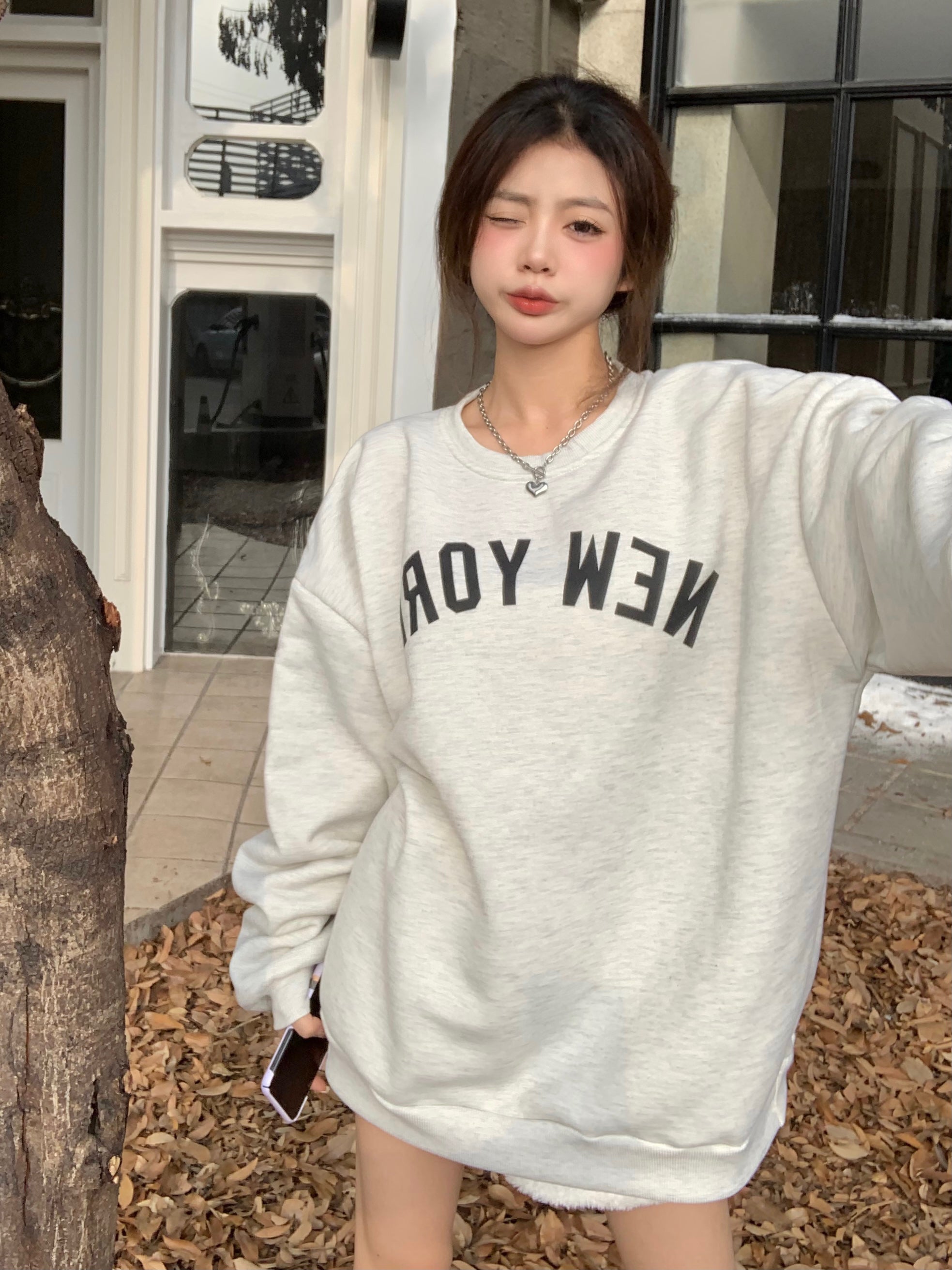 Geographical Name Sweat オーバーサイズ プルオーバー カレッジロゴ スウェット トレーナー